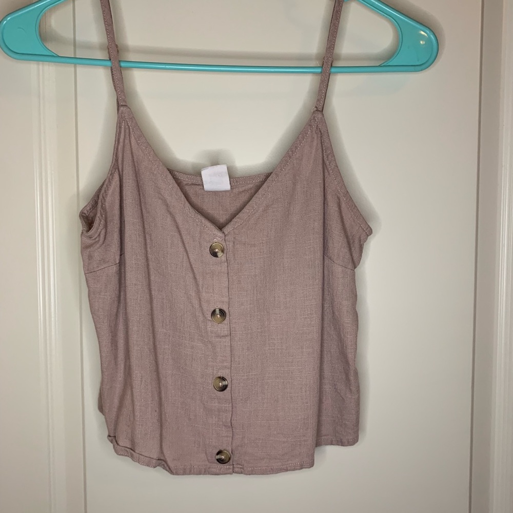 purple button down top adjustable straps